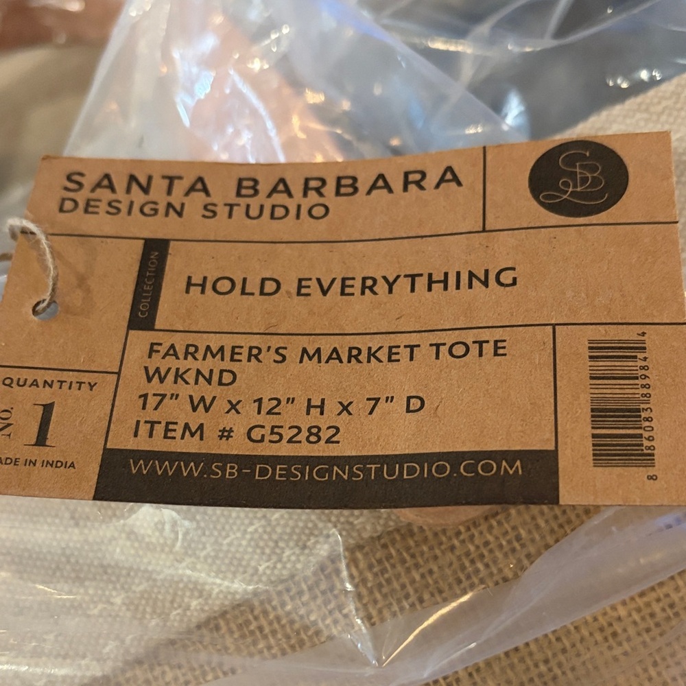 Santa Barbara Designs Natural Market Tote - WKND/NWT - Picture 6 of 13